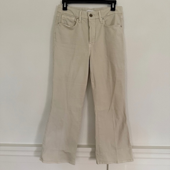Good American Good Legs Crop Mini Bootcut Jeans Bone  Size 8 khaki off-white - Picture 3 of 7